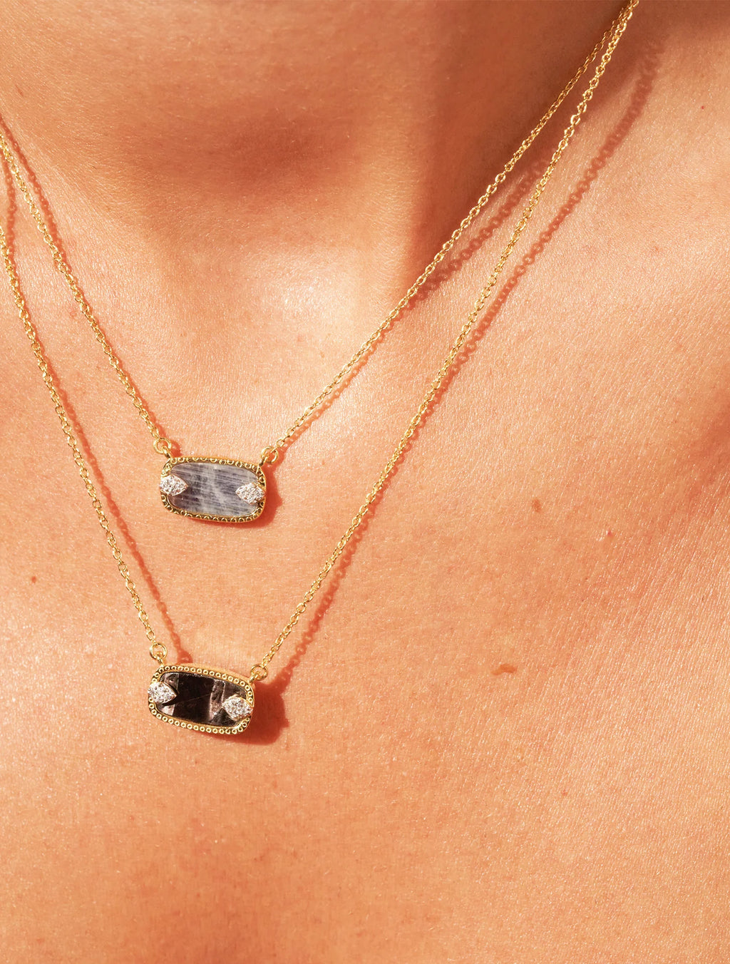 Sangha Necklace - Onyx and Moonstone