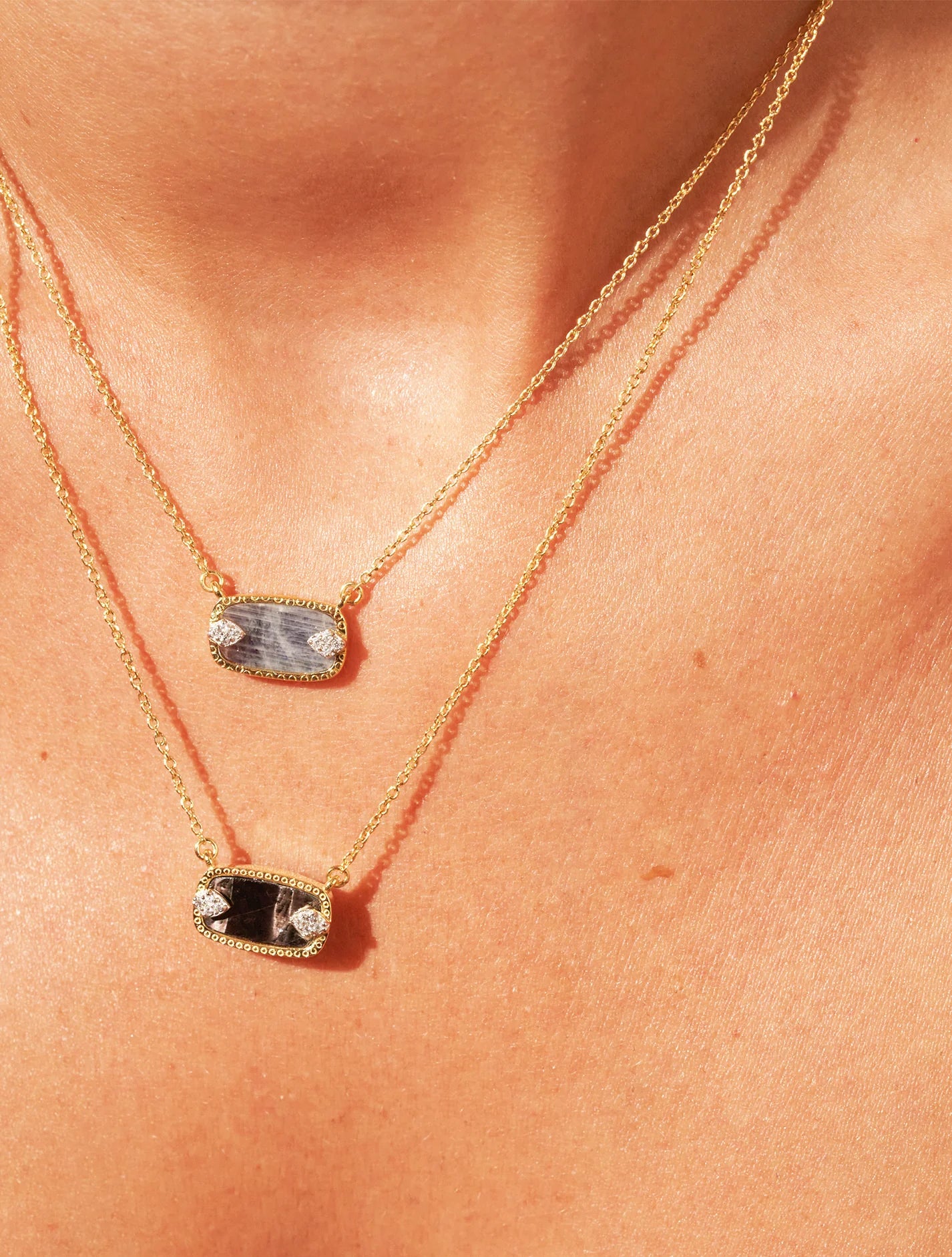 Sangha Necklace - Onyx and Moonstone