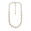 Necklace with gold and gray beads