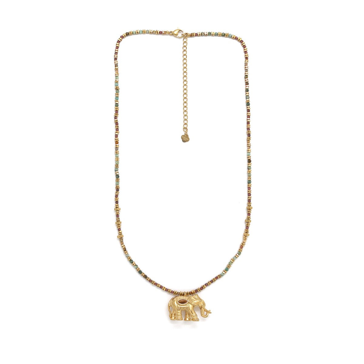 Gold necklace with an elephant pendant