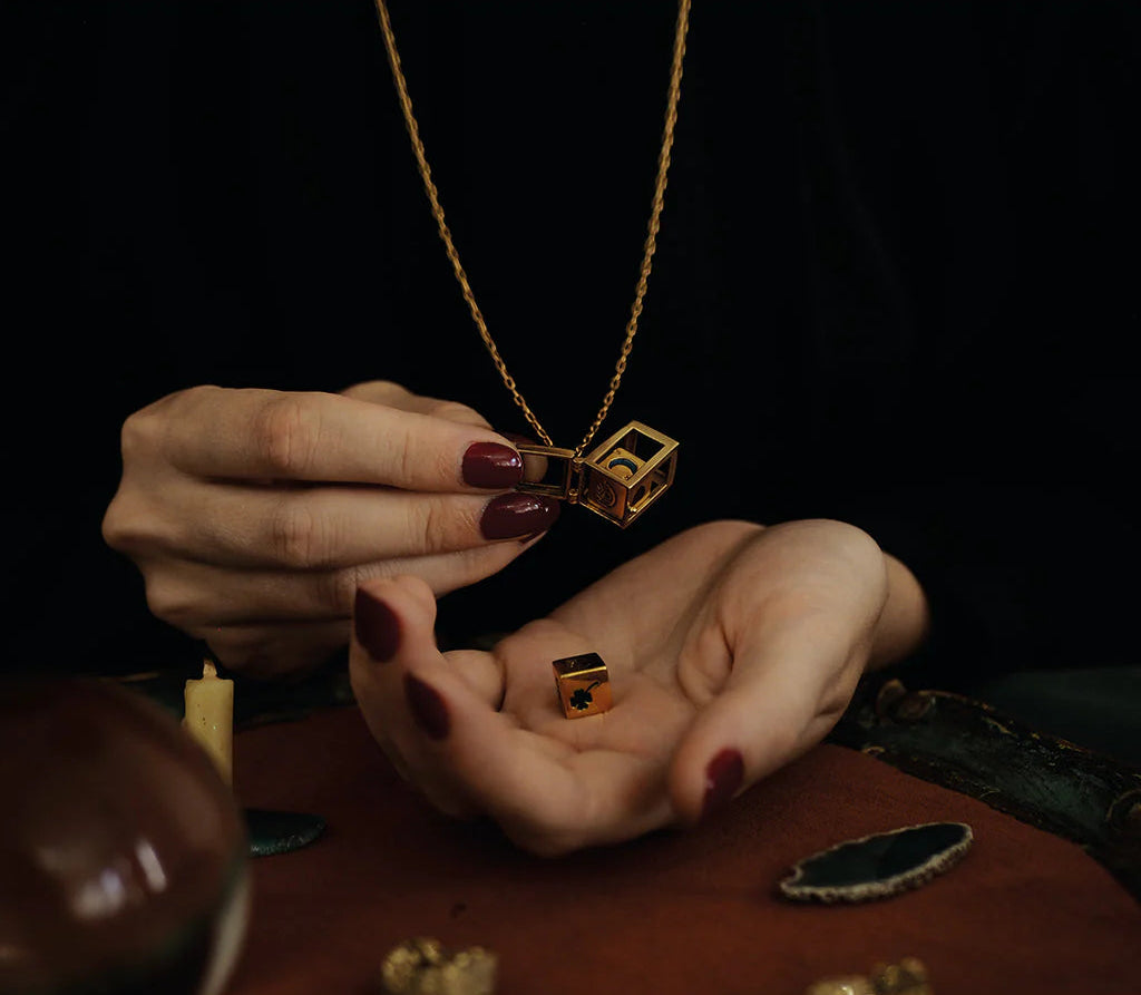 Sacha Necklace Dice Cage Amulet