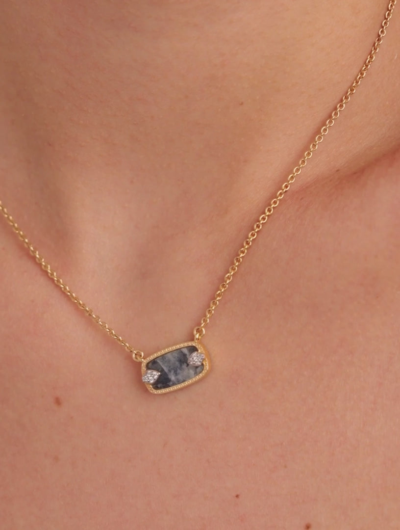 Sangha Necklace - Onyx and Moonstone